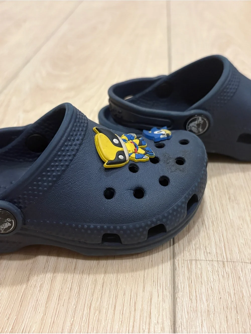 CROCS Kids Navy Blue Clogs with Character Charms